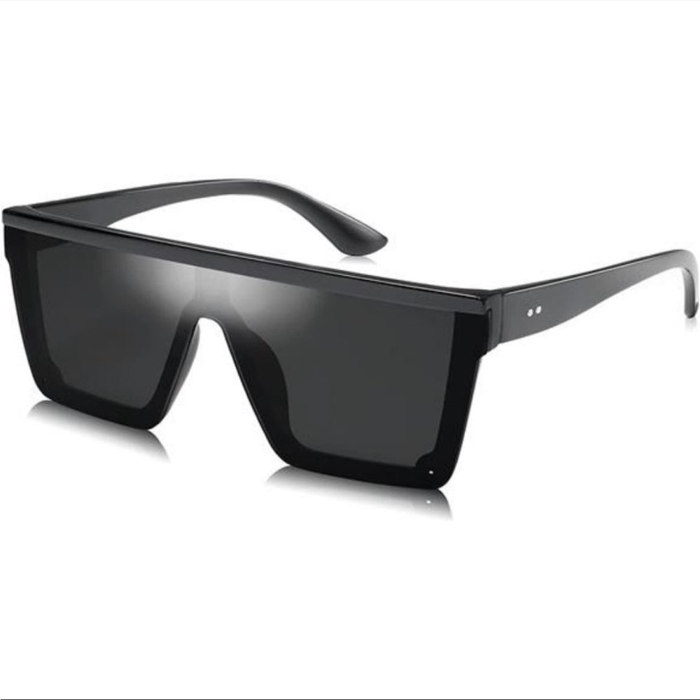 Square Big Sunglasses Women Thick Frame Flat Top Mirrored Sunnies Shades *NEW*